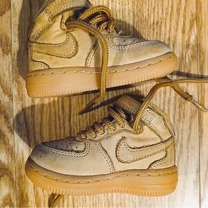 Nike Kids Tan Sneakers with Black Logo